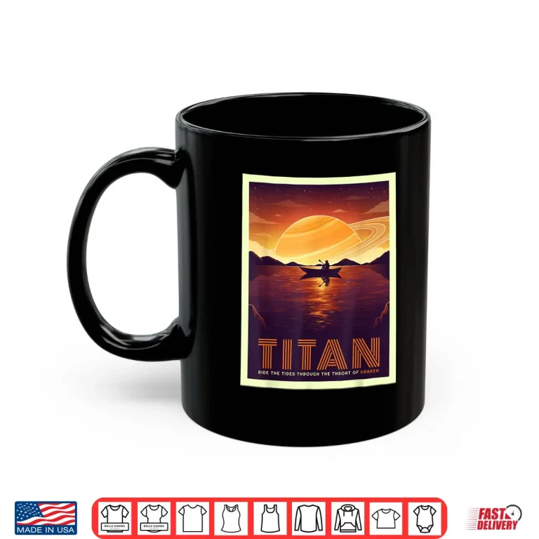Mug Retro Space Tourism Titan Kayak Saturn Kayaking Shirt