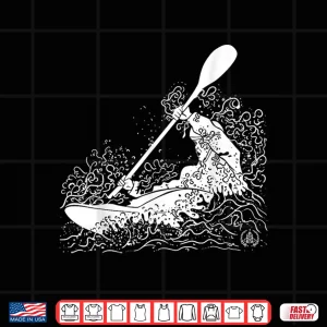 Design White Water Kayak In Rapids River Kayaking Shirt