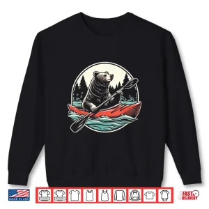 Sweatshirt Bear With Kayak Kayaking Retro Shirt