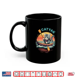 Mug Cute Cat Kayak Funny Outdoor Boating Canoeing Kayaking Shirt