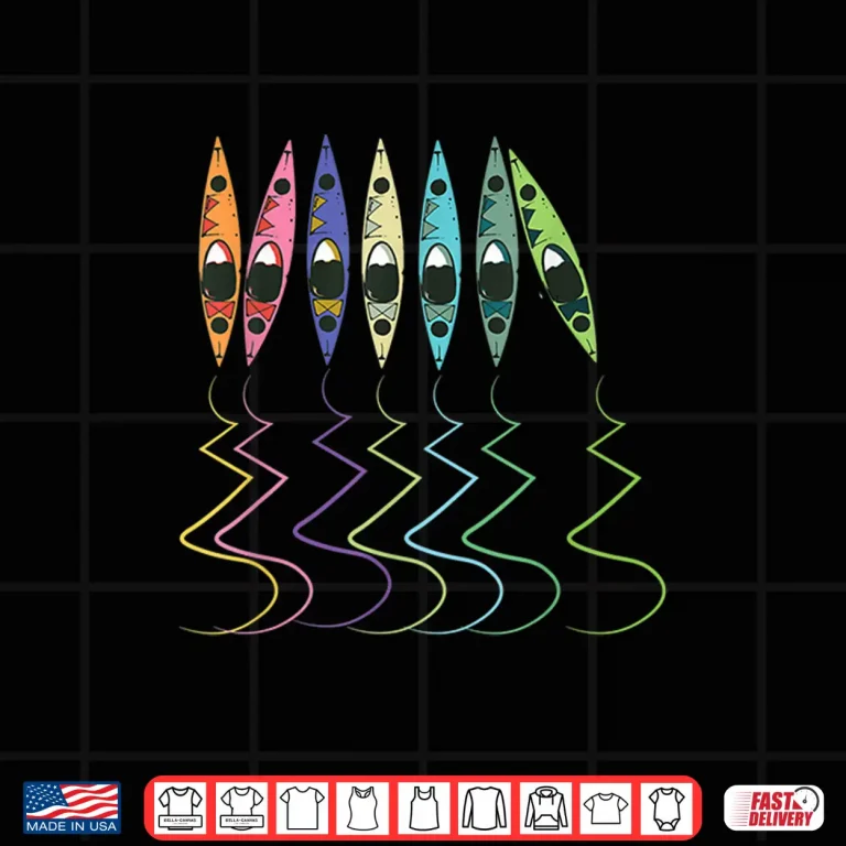 Design Colorful Kayak Lake Life Boating Boat Lover Kayaker Shirt