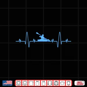 Design Funny Kayaking Heartbeat Shirt Cool Canoe Boating Kayaks Shirt