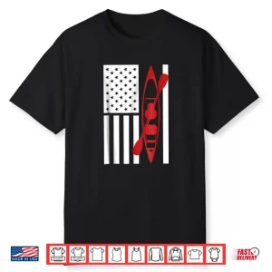 Kayak American Flag Shirt Cool Kayaking Shirt