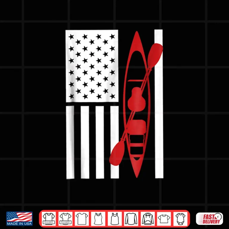 Design Kayak American Flag Shirt Cool Kayaking Shirt