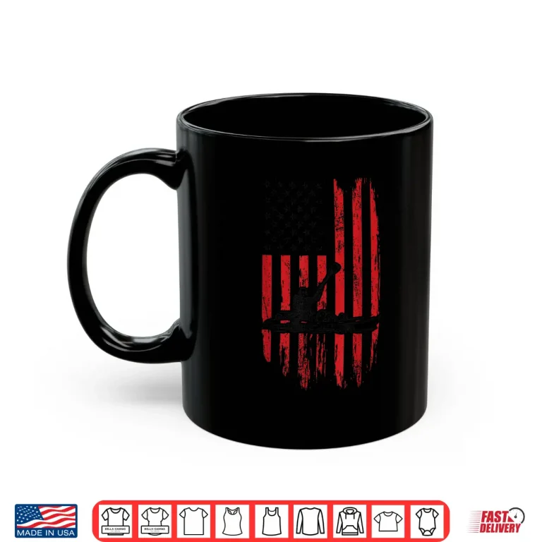 Mug Kayak Paddle USA Flag American Kayaking 4th Of July Lovers Shirt