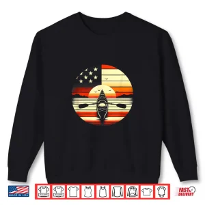 Sweatshirt US Flag USA Kayak for Kayaker American Kayaking 4th of July Shirt