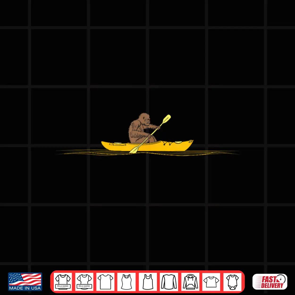 Sasquatch Kayak Paddling Graphic Kayaker Funny Kayaking Shirt Sasquatch Kayak Paddling Graphic Kayaker Funny Kayaking Shirt