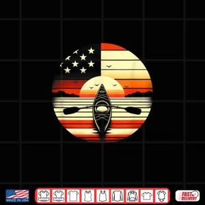 Design US Flag USA Kayak for Kayaker American Kayaking 4th of July Shirt