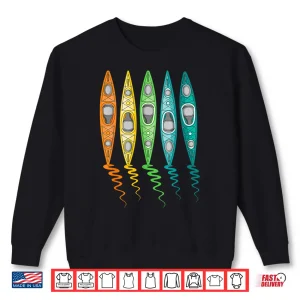 Sweatshirt Colorful Kayak Boat Outdoor River Travel Kayaking Boating Shirt