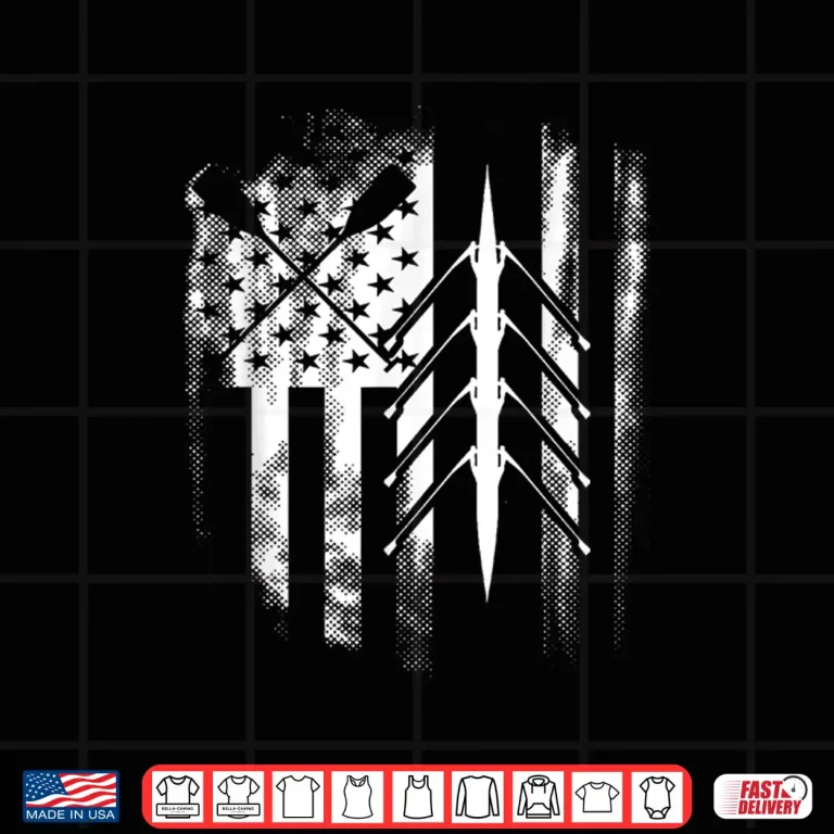Design Rowing US American Flag Rowboat Water Sports Sculling Oars Shirt