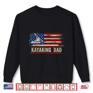 Sweatshirt Vintage Kayaking Dad American USA Flag Kayak Gift Shirt