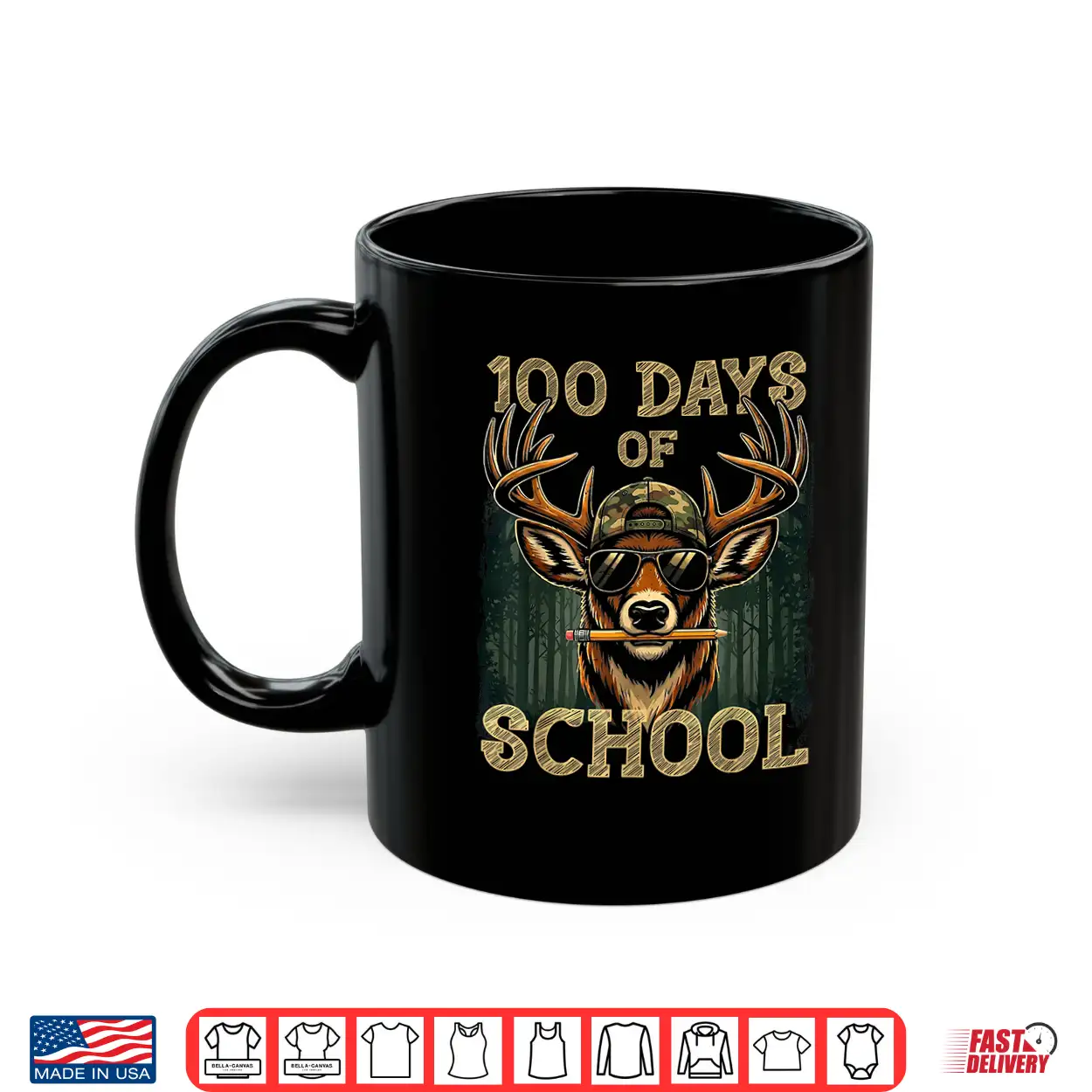100 Days Of School Boys Hunting Deer 100Th Day Of School Shirt 100 Days Of School Boys Hunting Deer 100Th Day Of School Shirt