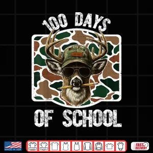 Design 100 Days of School Deer Hunting Deer Camo Hunter Boys Shirt