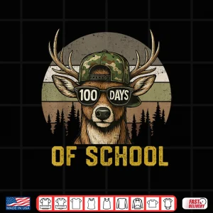 100 Days Of School Deer Hunting Boy Camo Boy Girl Teacher Shirt 4 Design 100 Days of School Deer Hunting Boy Camo Boy Girl Teacher Shirt