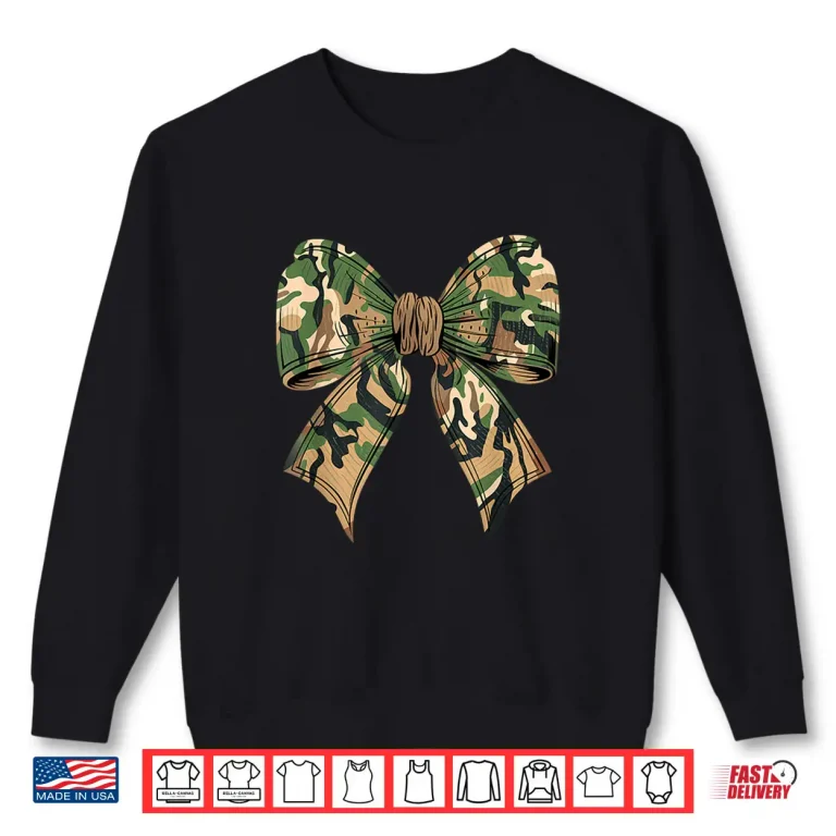 Sweatshirt Camo Coquette Bow Hunting Camouflage Old Hunter Womens Girls Shirt