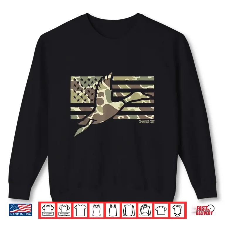 Sweatshirt Camo Patriotic Mallard Duck Camouflage Flying Duck Hunting Shirt