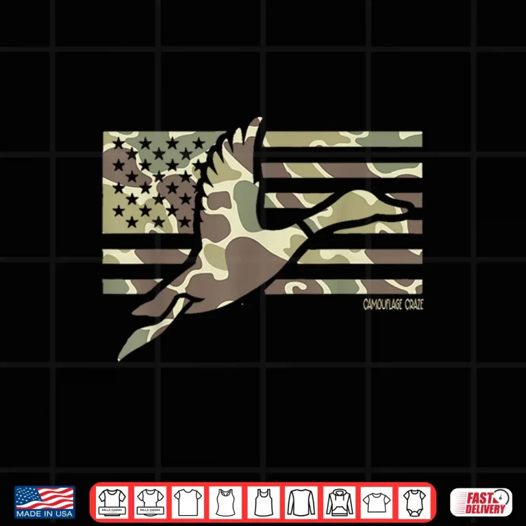 Design Camo Patriotic Mallard Duck Camouflage Flying Duck Hunting Shirt
