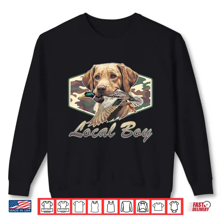 Sweatshirt Camo Southern Local Boy Labrador Duck Hunting Outdoor Nature Shirt