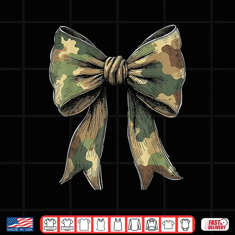 Design Camouflage Camo Bow Girls Camo Coquette Bow Hunting Women Shirt