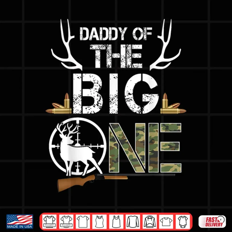 Design Daddy of The Big One Birthday Boy Deer Hunter Camouflage Shirt