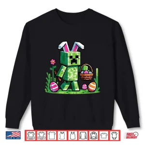 Sweatshirt Easter Pixel Gaming Bunny Egg Hunting Boys Kids Youth Men Shirt