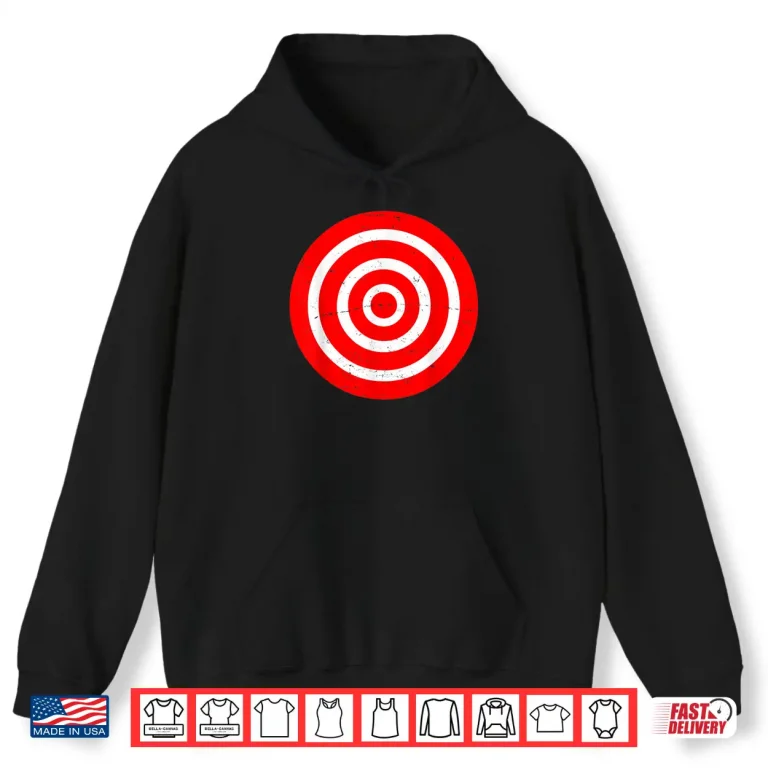 Hoodie Fun Bullseye Target Bulls Eye Prank Gift Archery Target Shirt