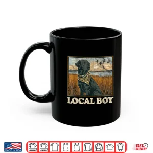 Mug Local Boy Black Lab Hunting Dog Marsh Scene Sunset Vintage Shirt