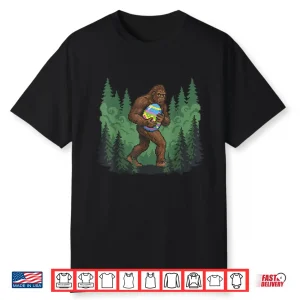 Bigfoot Easter Bunny Sasquatch Egg Hunt Funny Pixel Art Shirt