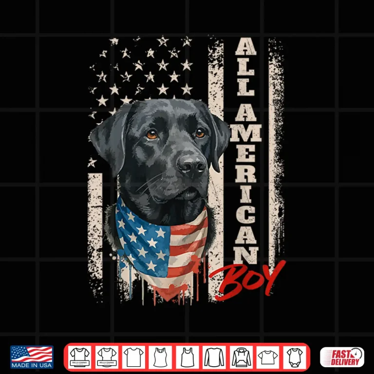 Design All American Boy Lab Hunting Labrador Hunting Dog Shirt