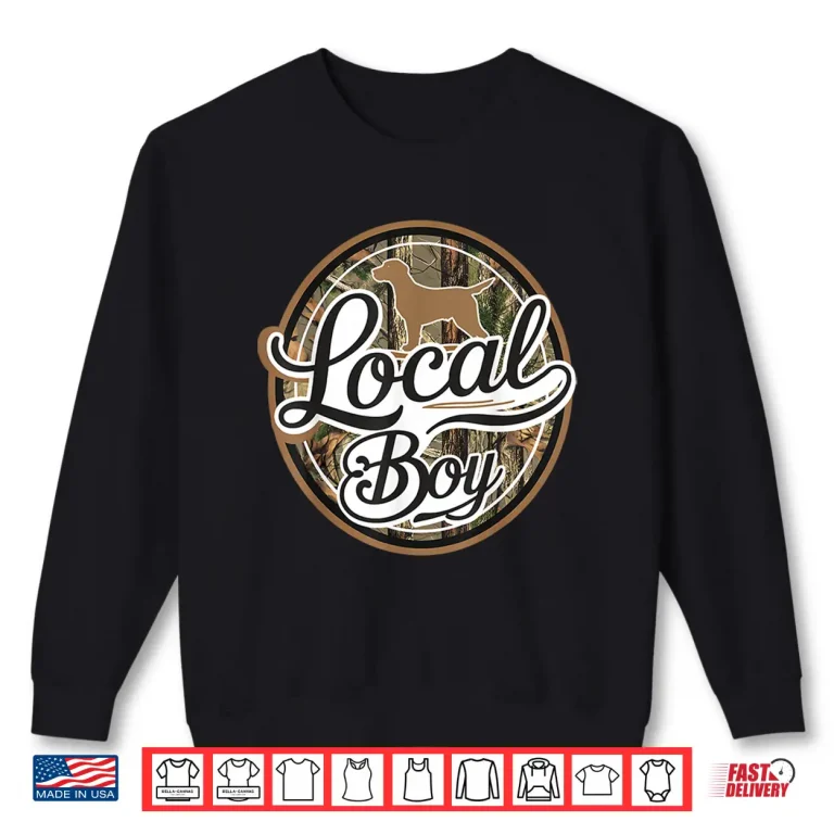 Sweatshirt Black Lab Dog Local Southern Boy Camo Duck Hunting Youth Men Shirt