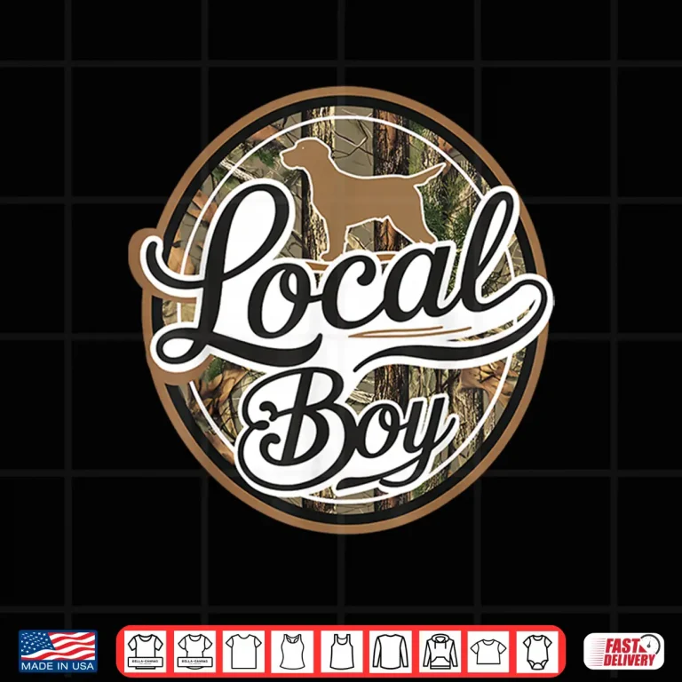 Design Black Lab Dog Local Southern Boy Camo Duck Hunting Youth Men Shirt
