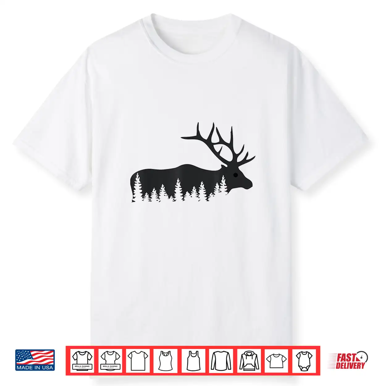Elk Trees Silhouette Buck Deer Hunting Outdoors Shirt Elk Trees Silhouette Buck Deer Hunting Outdoors Shirt