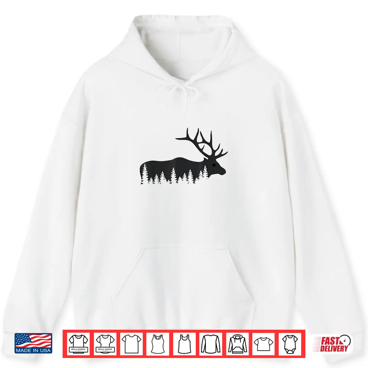 Elk Trees Silhouette Buck Deer Hunting Outdoors Shirt Elk Trees Silhouette Buck Deer Hunting Outdoors Shirt