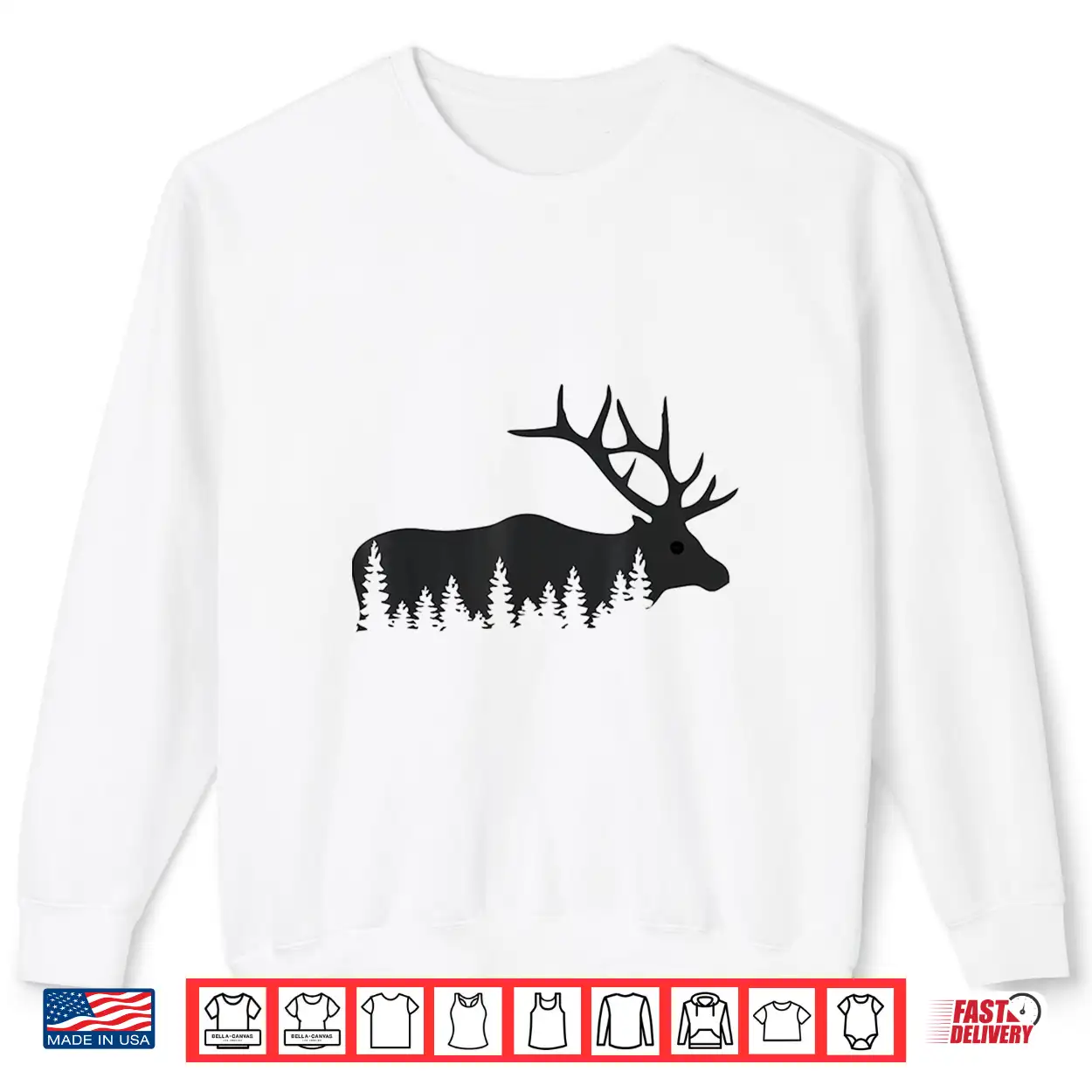 Elk Trees Silhouette Buck Deer Hunting Outdoors Shirt Elk Trees Silhouette Buck Deer Hunting Outdoors Shirt