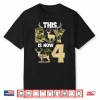 Kids 4Th Hunting Birthday Party 4 Year Old Hunter Birthday Shirt