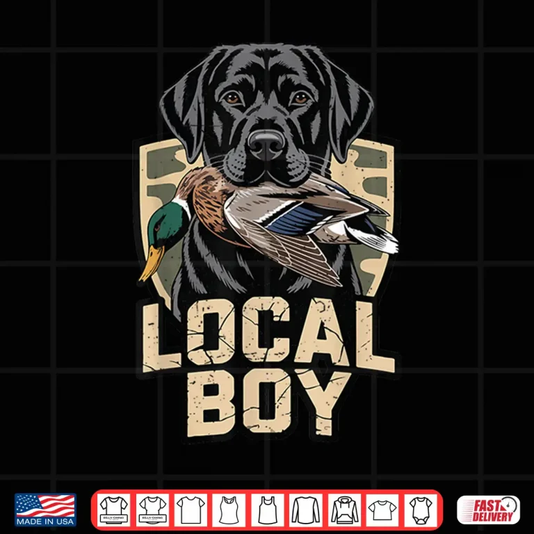 Design Local Boy Camo Duck Hunting Black Lab Dog Youth Boy Toddler Shirt