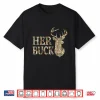 Retro Her Buck Camo Deer Hunting Camouflage Matching Couple Shirt