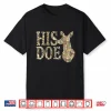 Retro His Doe Camo Deer Hunting Camouflage Matching Couple Shirt