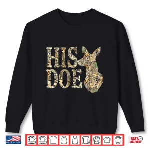 Sweatshirt Retro His Doe Camo Deer Hunting Camouflage Matching Couple Shirt