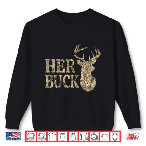 Sweatshirt Retro Her Buck Camo Deer Hunting Camouflage Matching Couple Shirt