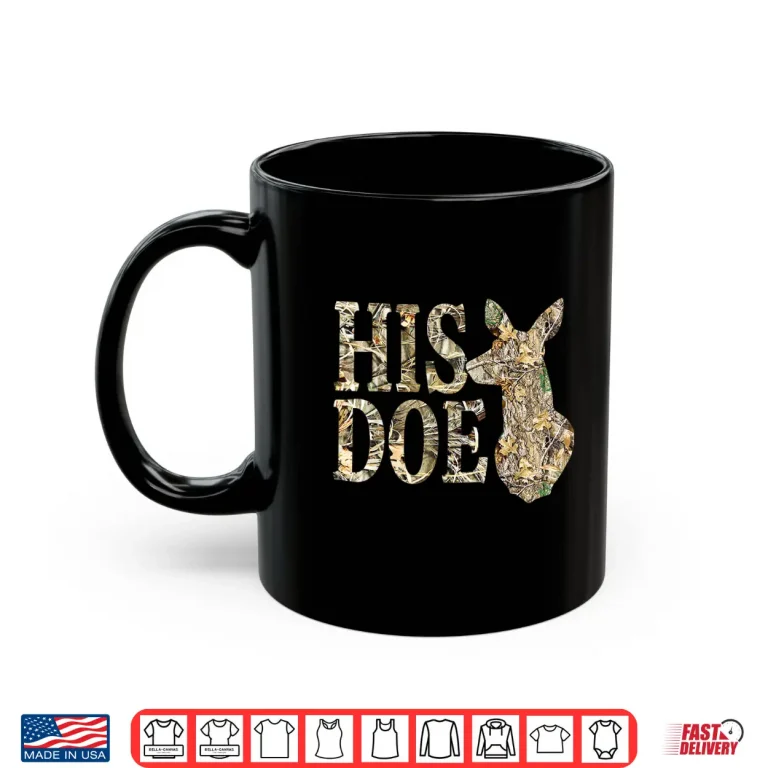 Mug Retro His Doe Camo Deer Hunting Camouflage Matching Couple Shirt