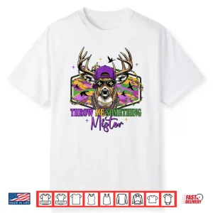 Throw Retro Me Something Mister Camo Deer Hunting Mardi Gras Shirt