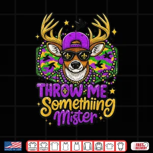 Design Throw Me Something Mister Buck Deer Mardi Gras Hunting Boys Shirt