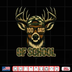 100 Days Of School Deer Hunting Deer Camo Hunter Shirt