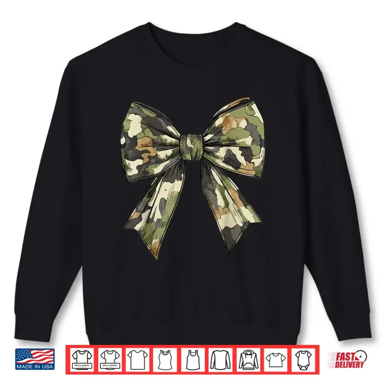 Sweatshirt Camouflage Old Camo Bow Camo Coquette Bow Hunting Women Girl Shirt