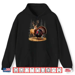 Hoodie Deer and Turkey Cool Hunt Hobby Hunting Wildlife Hunter Shirt