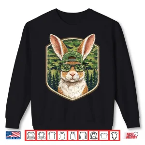 Sweatshirt Funny Rabbit Bunny Hunting Camo Happy Easter Men Kid Boy Shirt