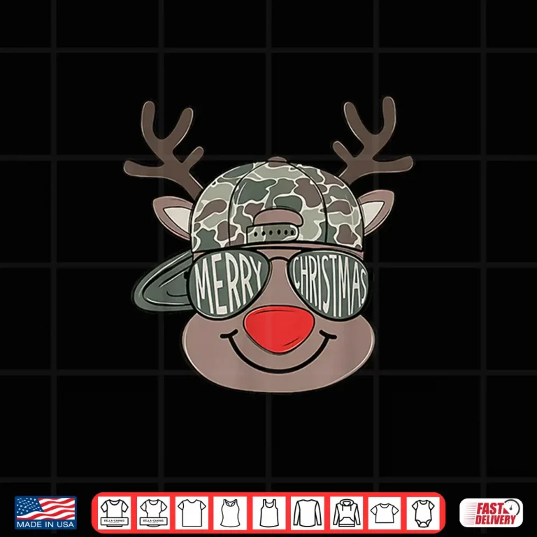 Design Kids Christmas Camo Boys Reindeer Camo Merry Xmas Toddlers Shirt