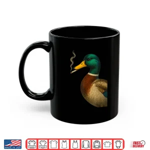 Mug Mallard Duck Smoking A Cigarette Vintage Funny Duck Hunting Shirt