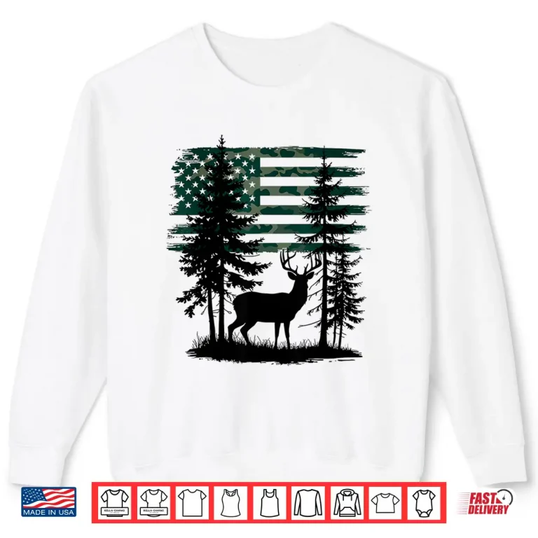 Sweatshirt Men Kids Boys Hunting Shirt Deer Hunters Toddler Camo Flag Shirt